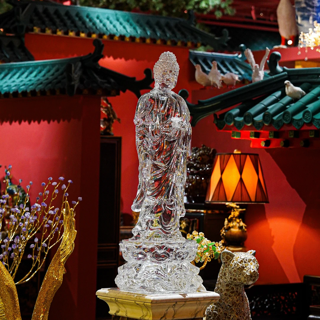 【本尼家】铂晶大佛像吉祥中式高档中式装饰 高级雕刻禅意摆件