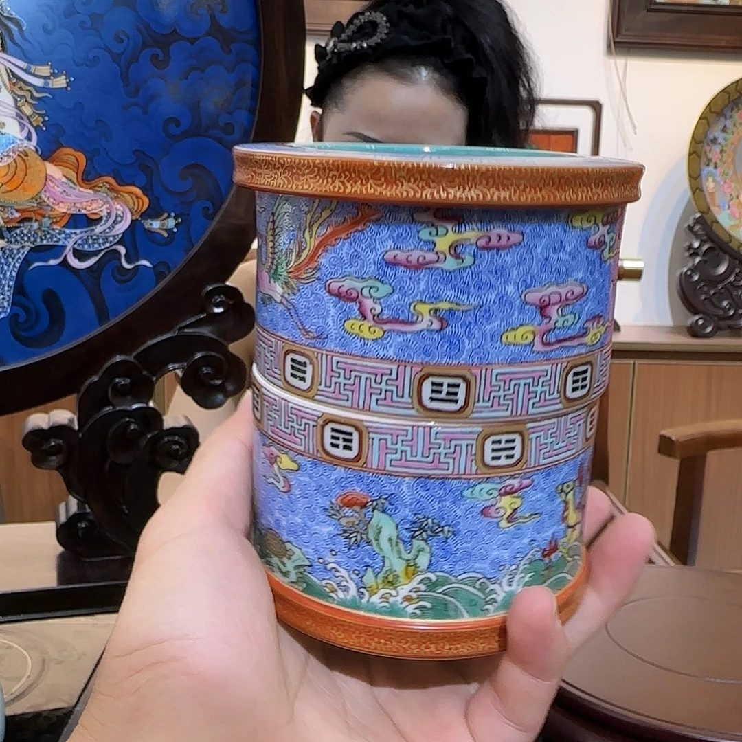 瓷片实力派老师手绘精品摆件