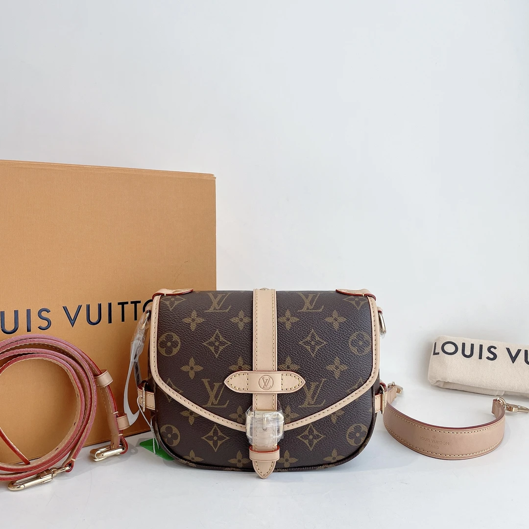 99新 LouisVuitton/路易威登 新款SAUMUR BB双子星单肩包 芯片