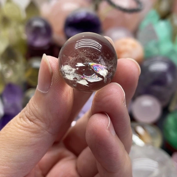 未镶嵌珠宝半成品水晶38号茶黄晶22mm