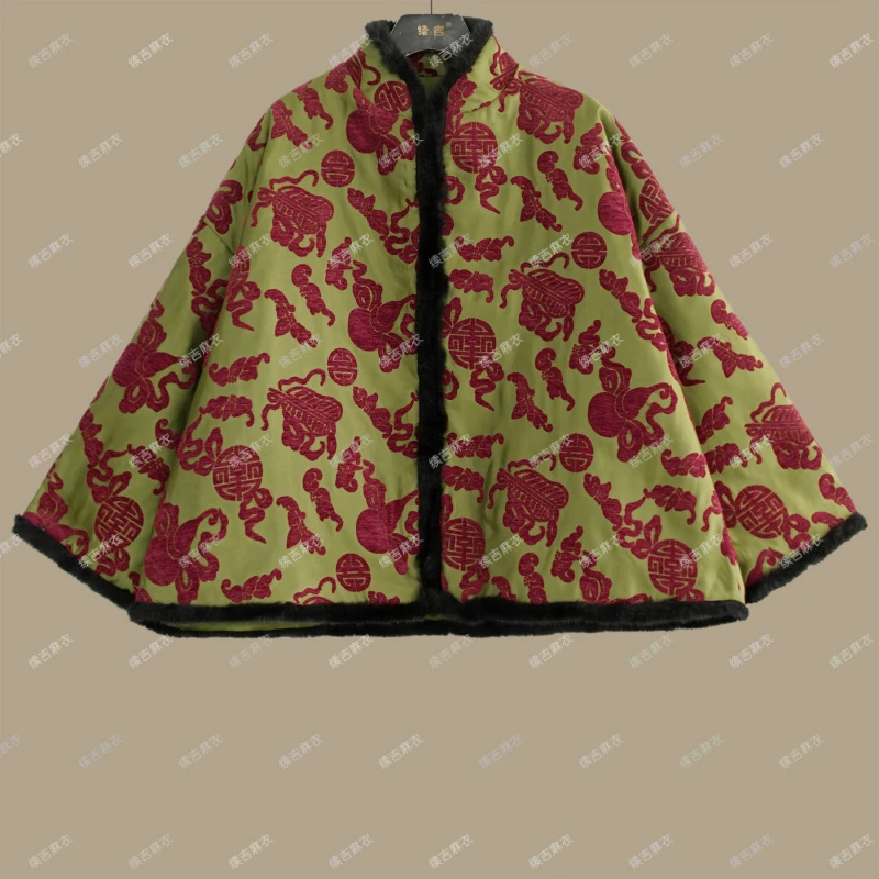 原创设计24-2098【新春嘉平】长袖休闲碎花宽松新中式棉衣