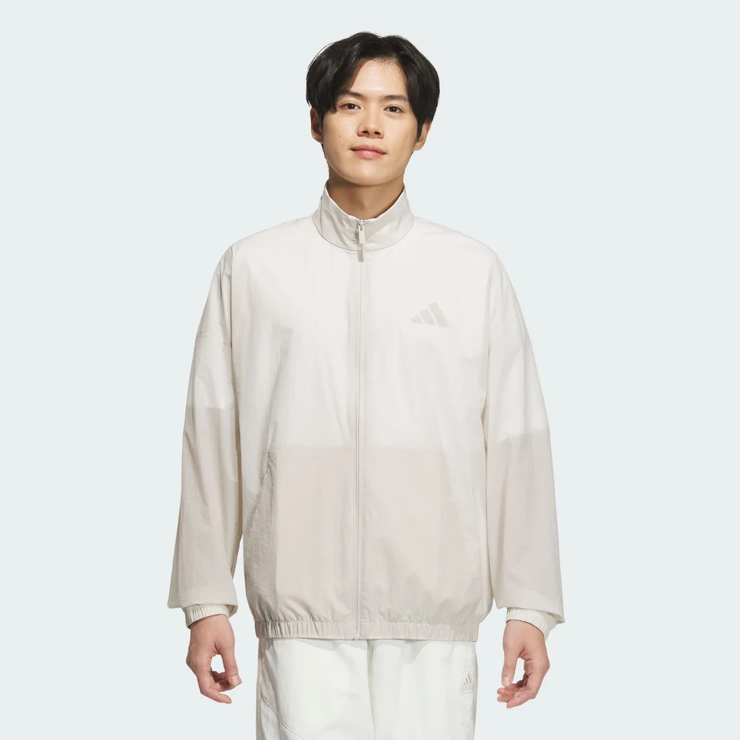 adidas/阿迪达斯流光风男子梭织拒水防泼运动休闲夹克外套JZ8410