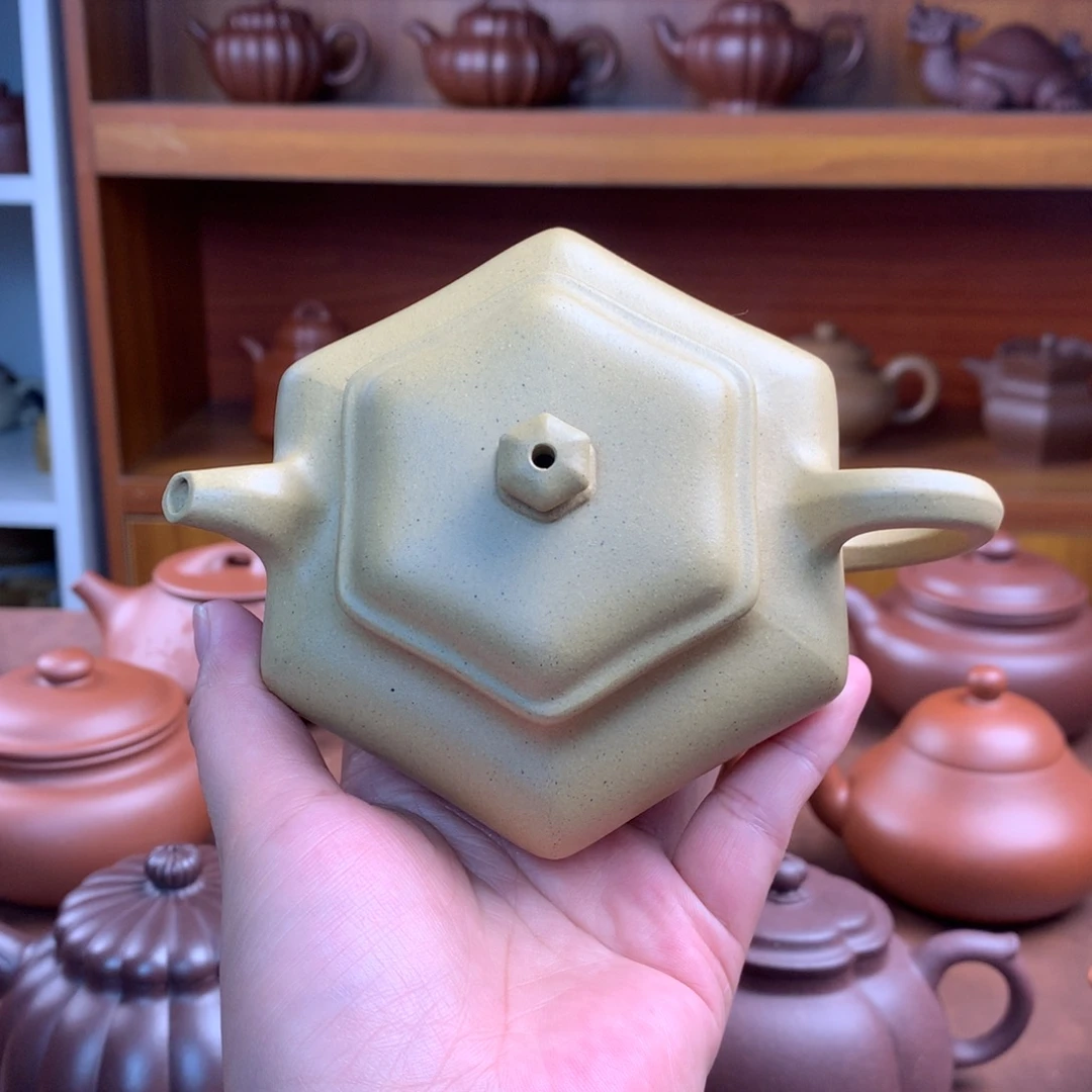 茶壶紫砂本绿六方容量240