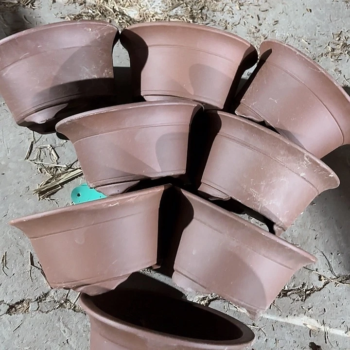 紫砂花盆100-8。 18-9