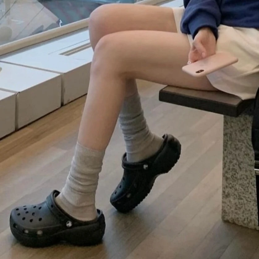 新款云朵洞洞鞋4.1cm增高夏季户外厚底轻便鞋防滑防臭沙滩拖鞋