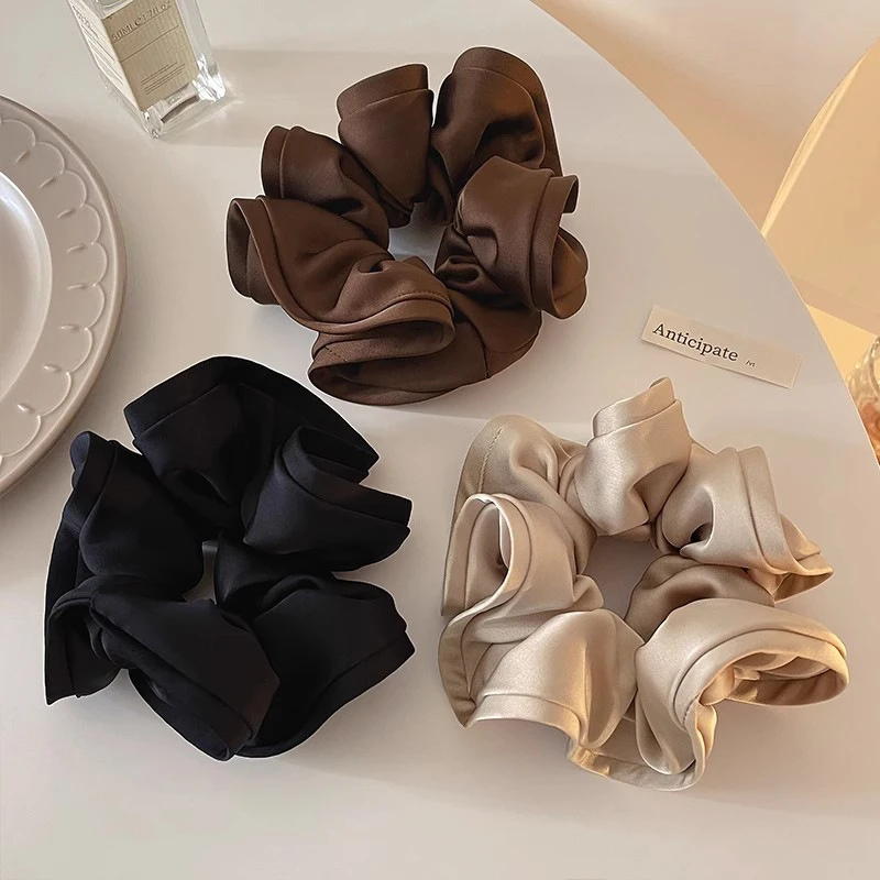 法式高级感大肠发圈ins木耳边花苞扎头发马尾大肠圈气质发绳头饰