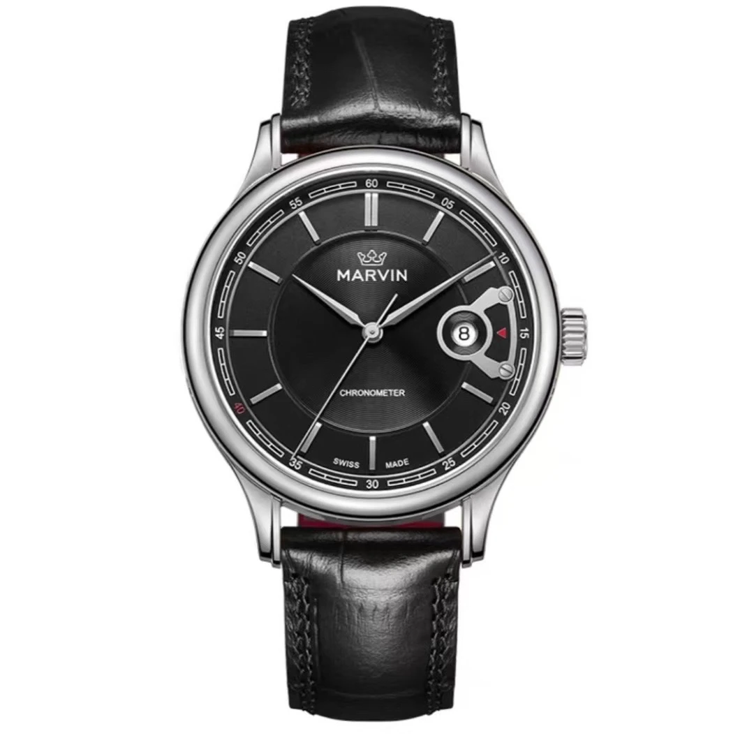 未使用  开心哥/摩纹/莫尔顿圆形/公价6980机械/全套/表径42mm