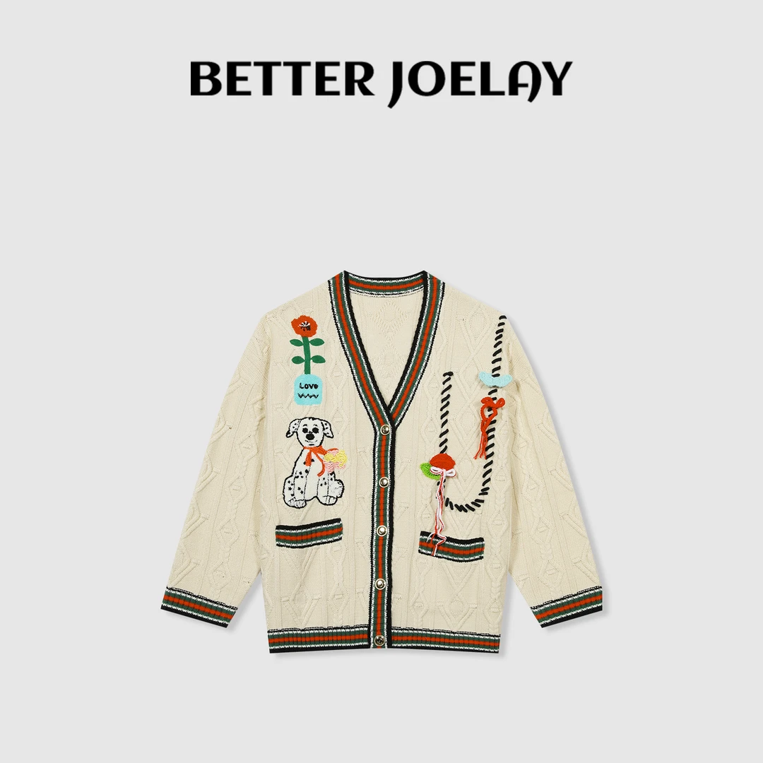 BETTER JOELAY-【冬的圆舞曲】时尚简约针织开衫毛衣舒适百搭LL5556