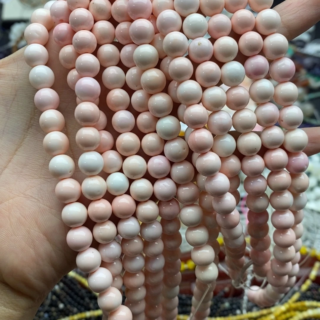 未镶嵌玛瑙/玉髓珠宝半成品一条纯天然女王，贝圆珠8mm