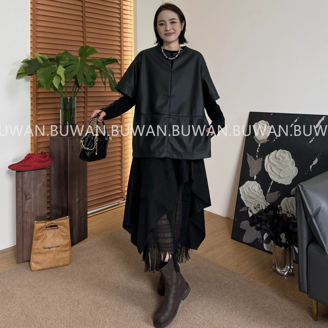 BUWAN【心溺】欧货原单定制PU超软皮小众买手定制拉链皮衣11323