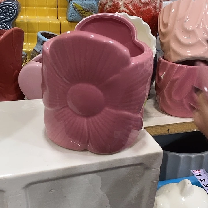 陶瓷花盆有孔 瑕疵介意勿拍