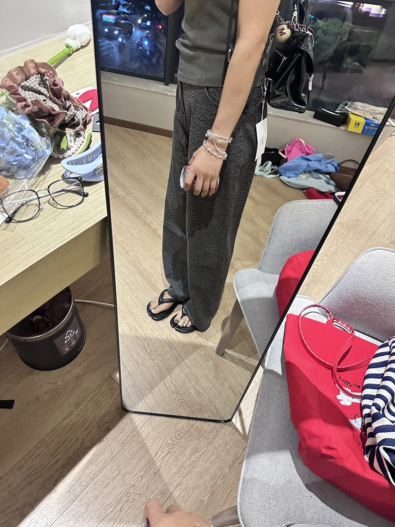 【许愿瓜】豹纹裤 宽松百搭休闲裤  G5026