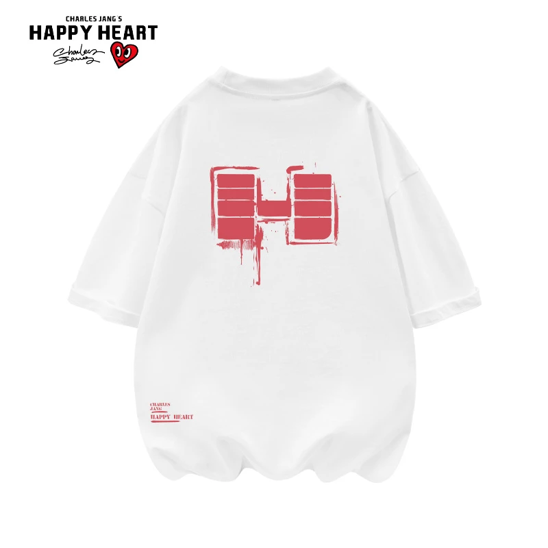 查尔斯桃心 纯棉T恤印花时尚春夏上新百搭潮流男女宽松休闲短袖