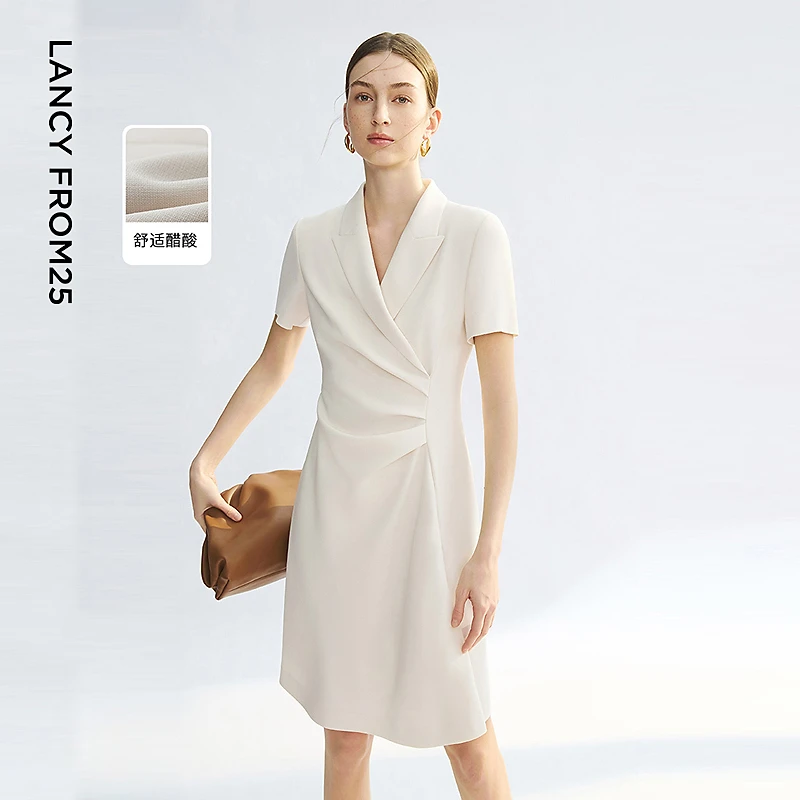 【susie精选】朗姿戗驳领优雅干练西装女遮富贵千金感裙子