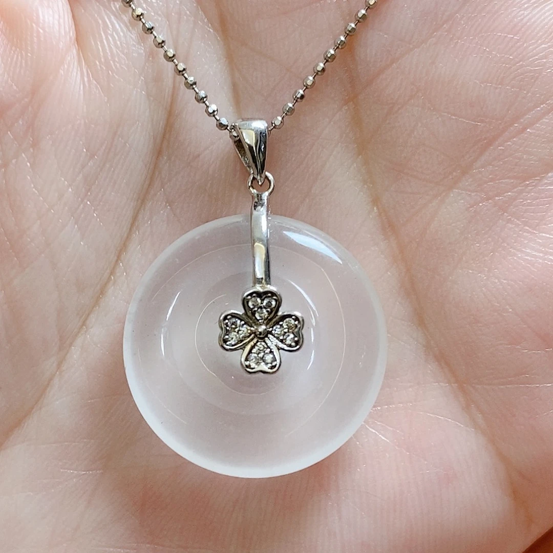 石英质玉银S925镶嵌颈饰