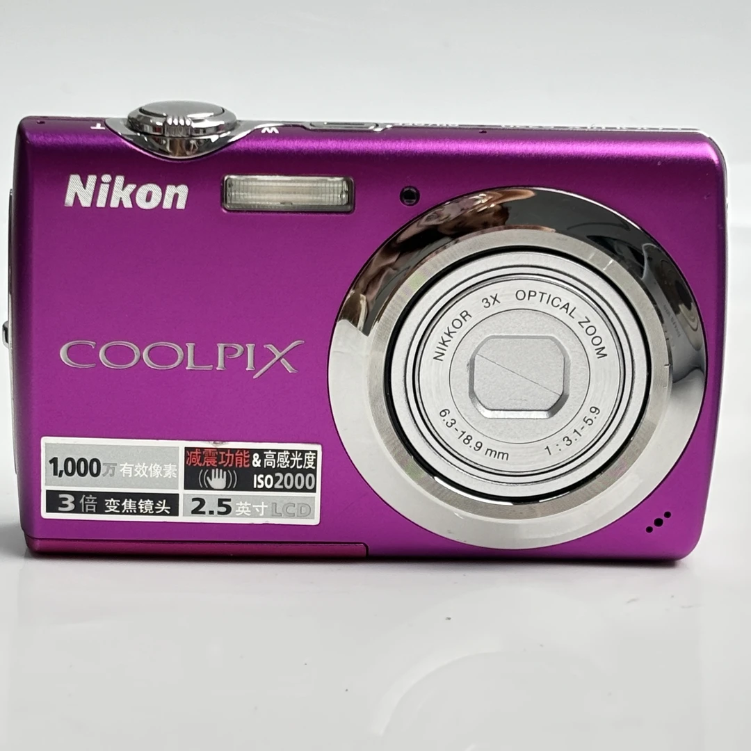 95新 Nikon/尼康 s220粉色1000万像素3倍变焦复古ccd数码相机
