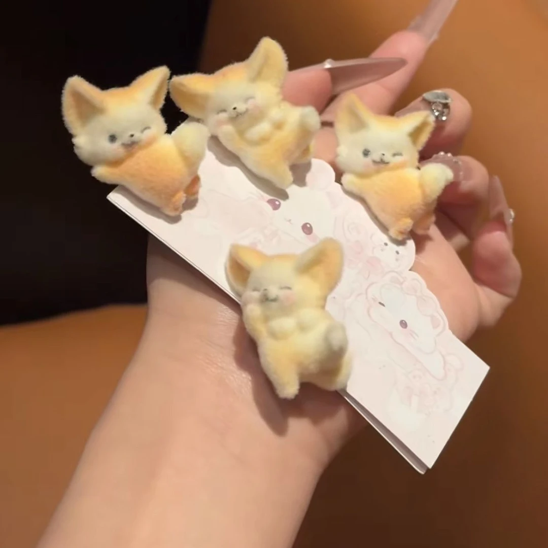 【咕噜】调皮的狐狸发夹植绒可爱少女心侧边刘海夹鸭嘴夹卡通发饰女