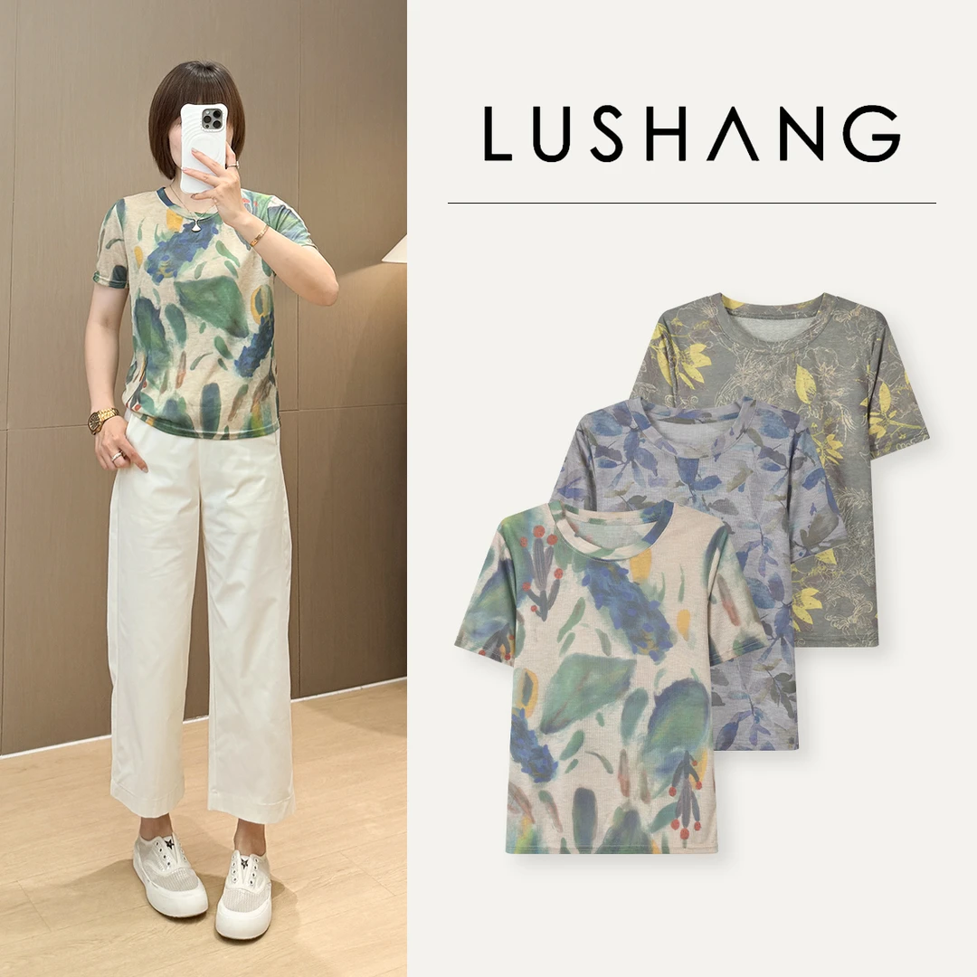 【夏日花语】复古扎染，透气轻薄！露赏 2025新款时髦圆领短袖T恤