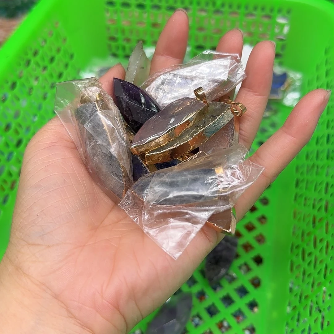 玛瑙/玉髓合金珠宝半成品吊坠一个不挑01