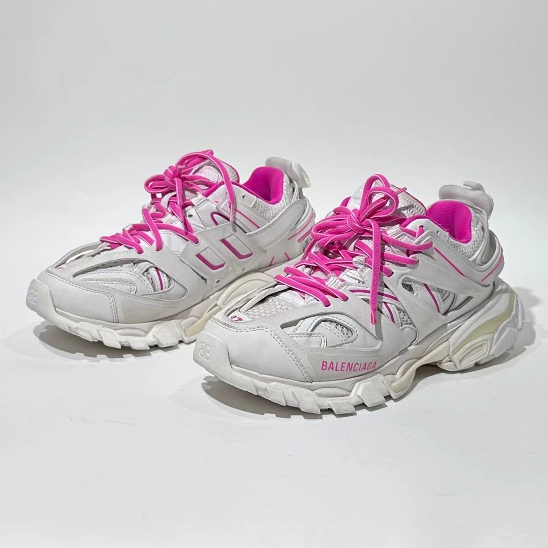 95新 Balenciaga/巴黎世家 37码 白粉Track老爹鞋/ML01490