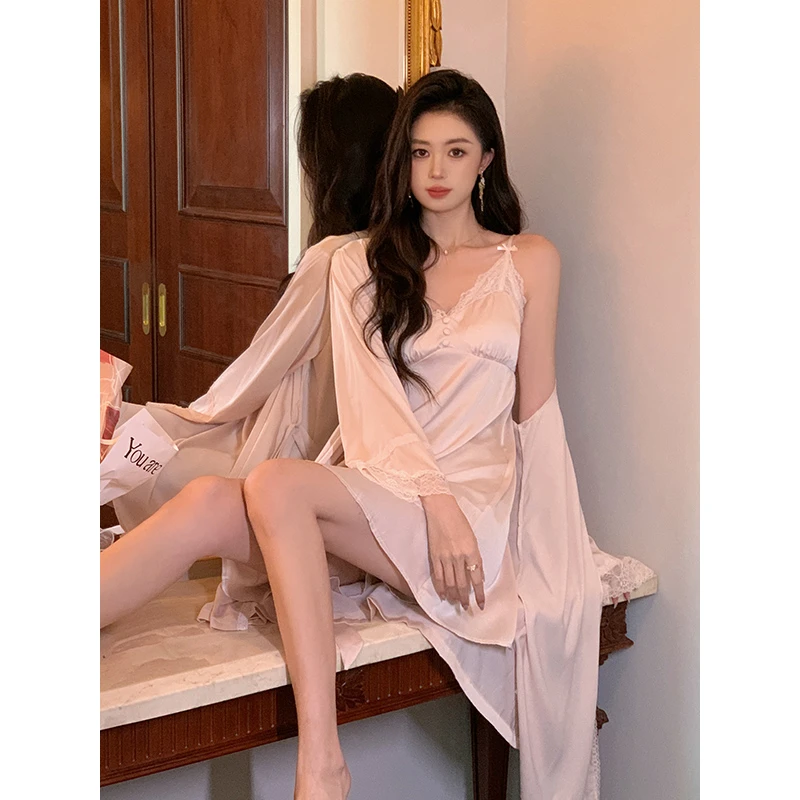 【甜心两件套】夏季新款吊带裙连衣裙两件套带胸垫家居服女款