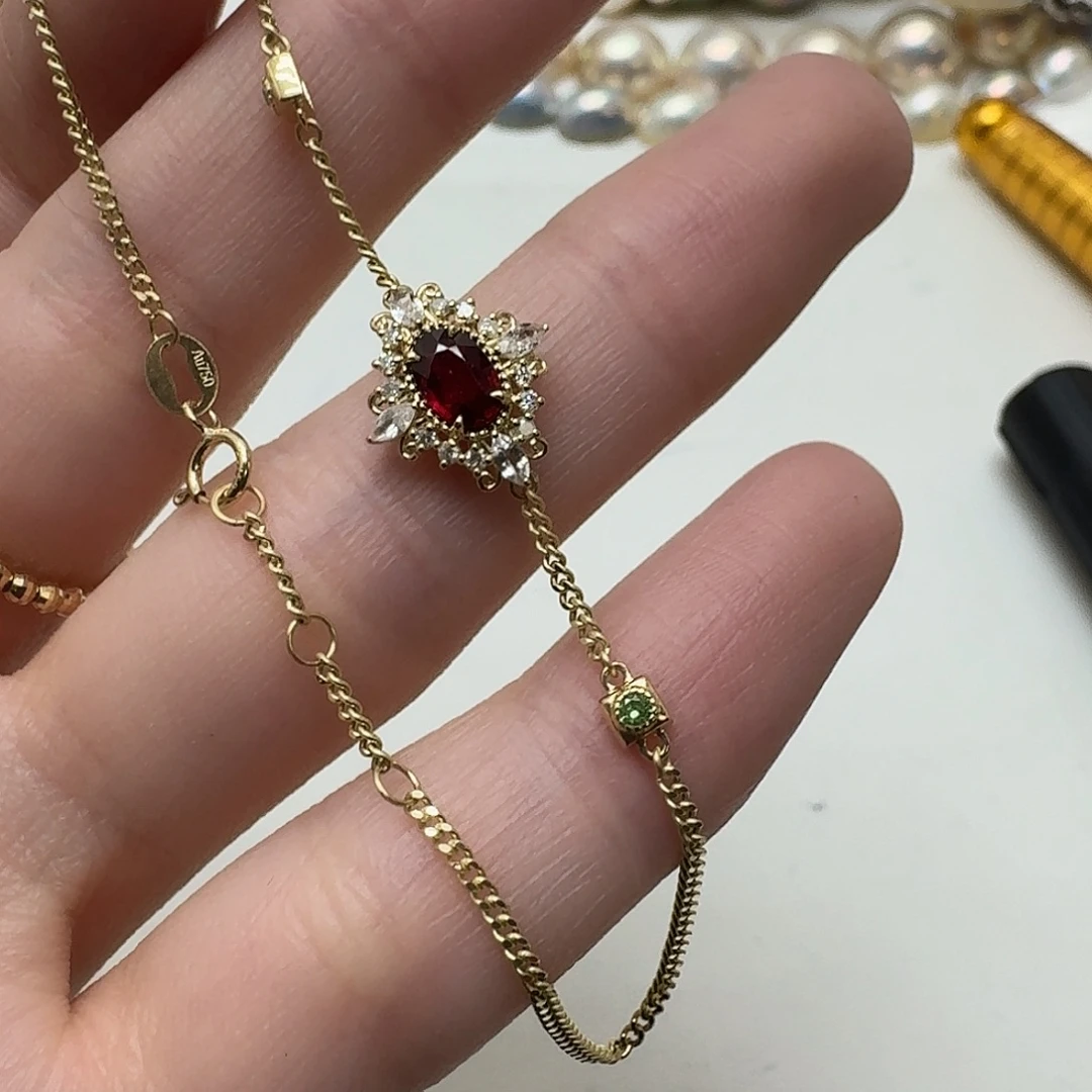 手镯红宝石18K金镶嵌