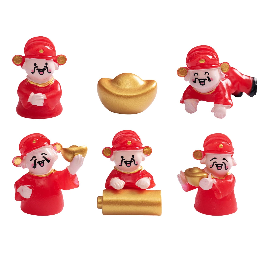 【直播拆】新年摆件抱元宝坐莲花财神爷树脂桌面小摆件