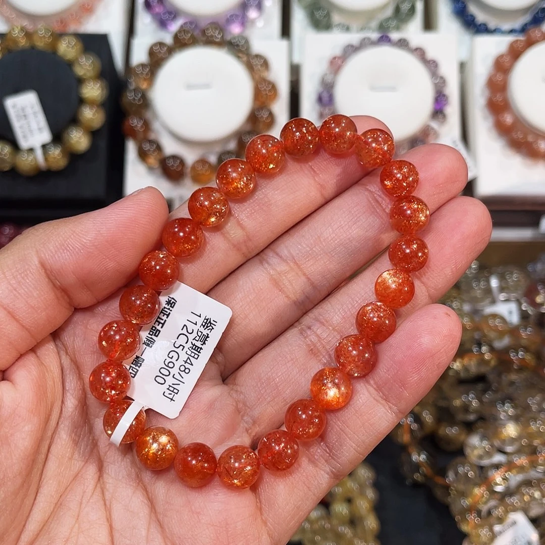 赵***秒长石未镶嵌手链小辣椒金太阳8.2mm