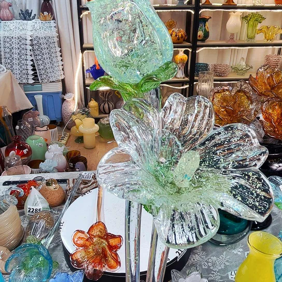 夜光玫瑰花夜光百合家悦美居琉璃摆件