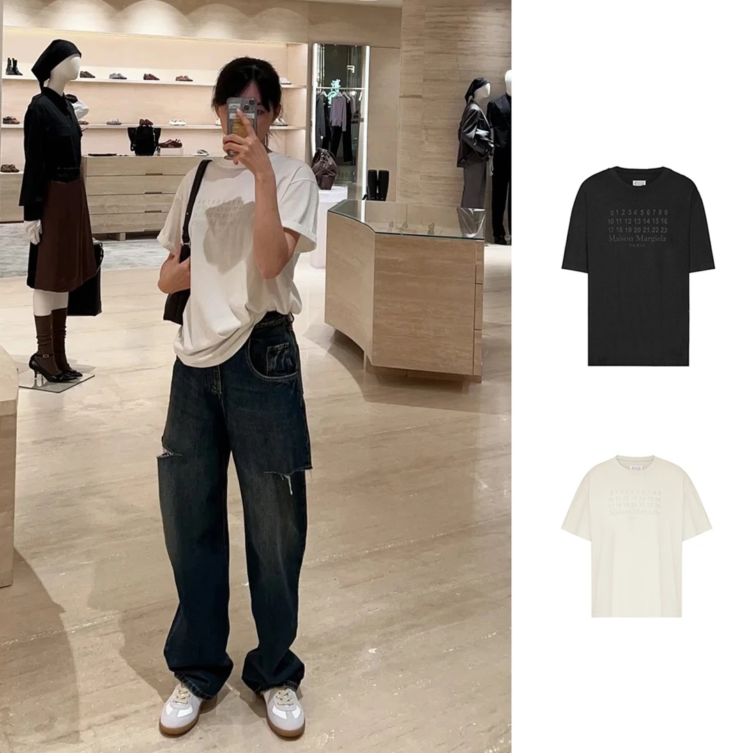 未使用 Maison Margiela/梅森马吉拉 排列数字印花LOGOT恤