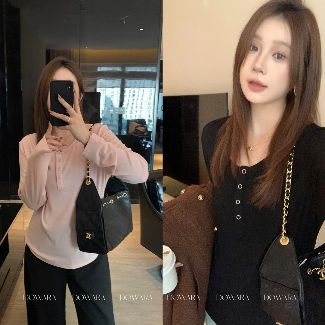 现货大婉酱微胖定制【柔境】秋冬莱赛尔绵羊毛半开领正肩上衣1142D