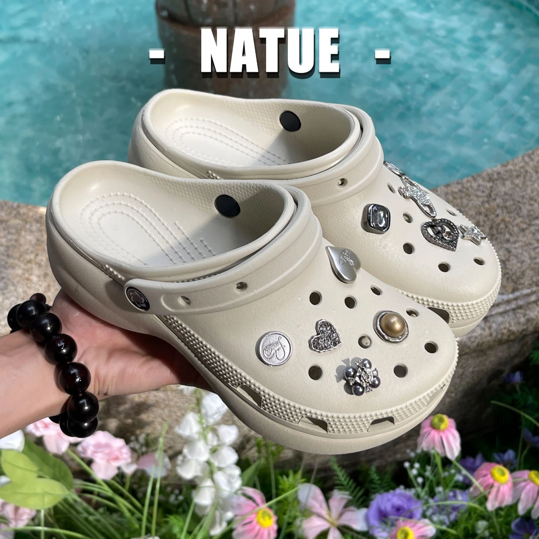 经典云朵（4.1厘米）女士云朵洞洞鞋时尚户外厚底增高包头拖鞋防滑