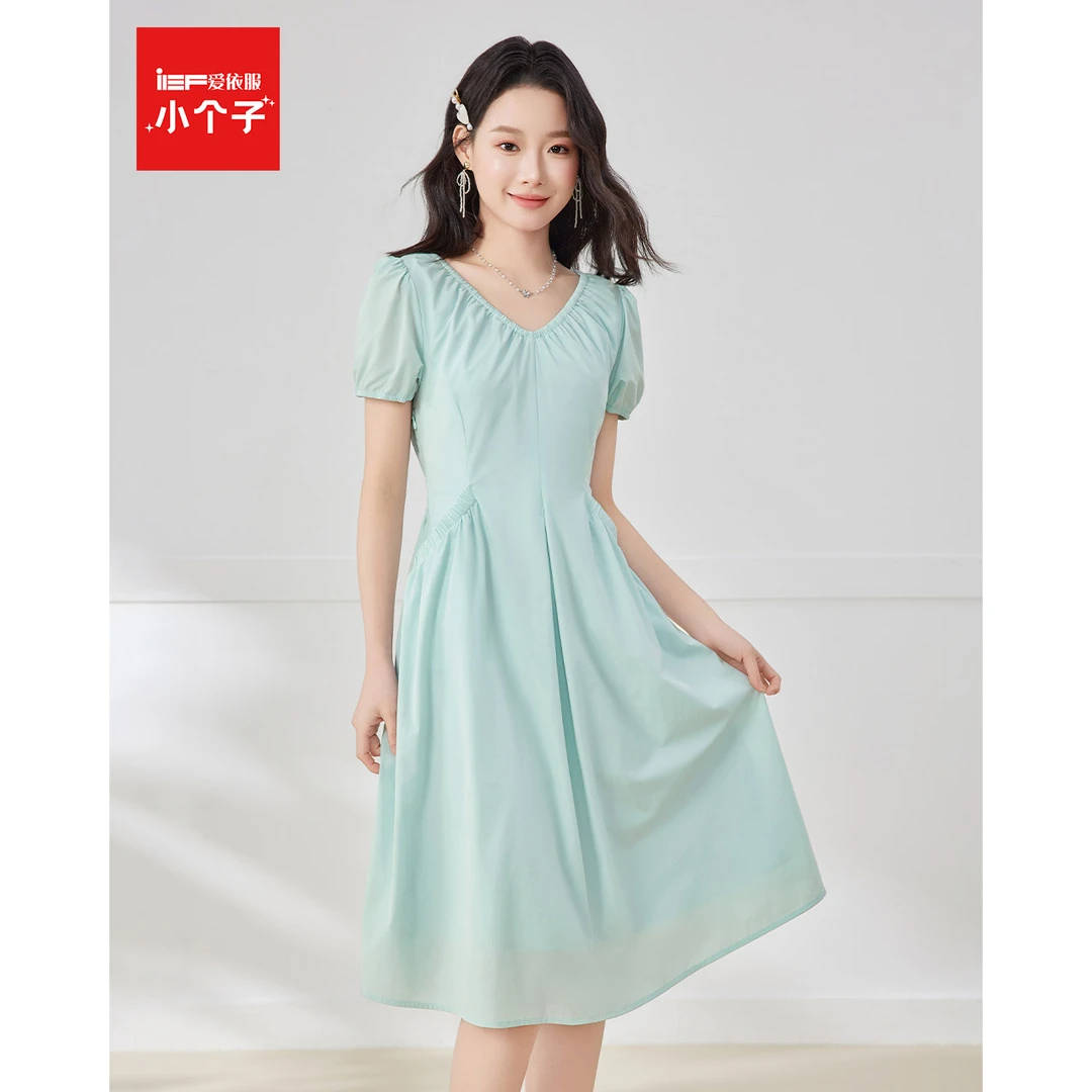 【小个子定制】IEF/爱依服2025新款夏季梭织连衣中裙~