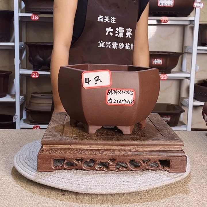 紫砂花盆天****术紫砂花盆