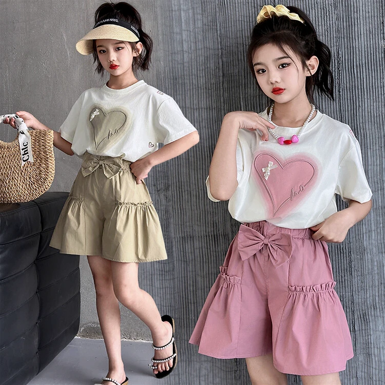 女童春装中大童套装洋气学生高腰儿童宽松阔腿韩版显瘦时尚休闲