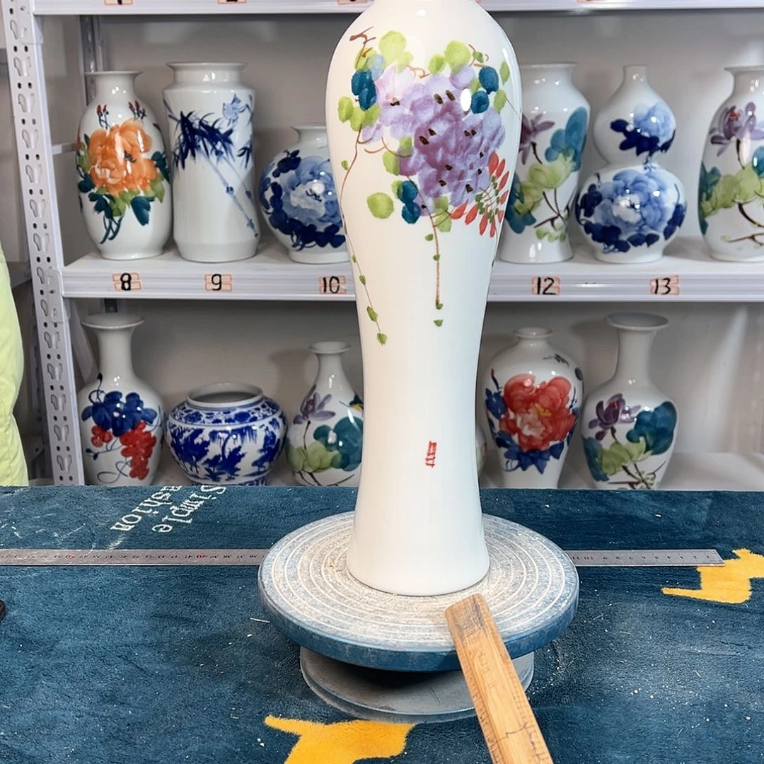 摆件景德镇陶瓷美紫藤