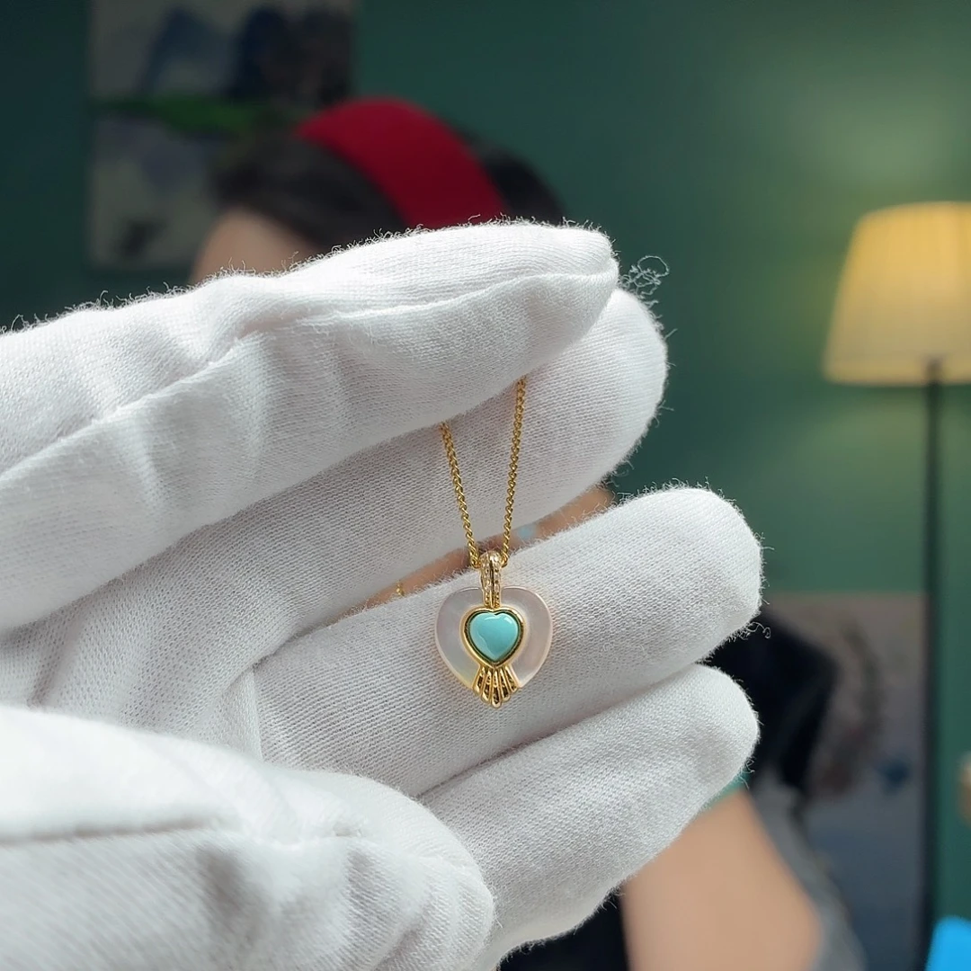 绿松石银S925镶嵌颈饰