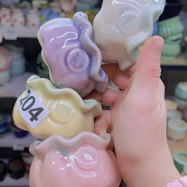 红陶陶瓷花盆当场满12包邮