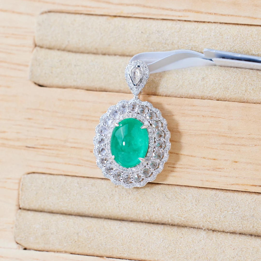 非遗好物分享吊坠不含链18K金镶嵌祖母绿（2.2ct）@@U7394