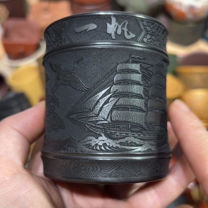 紫砂茶杯宜兴紫砂主人杯