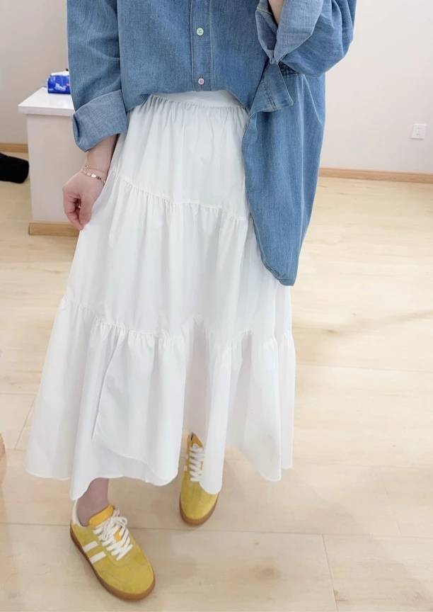 白色半裙2025新款不对称设计款