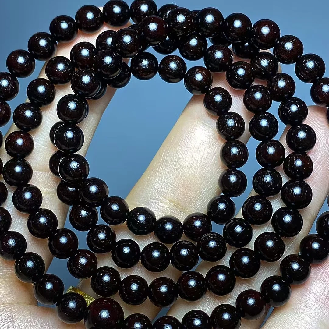 印度小叶紫檀 木艺精工手串 一物一拍 0.6*108颗