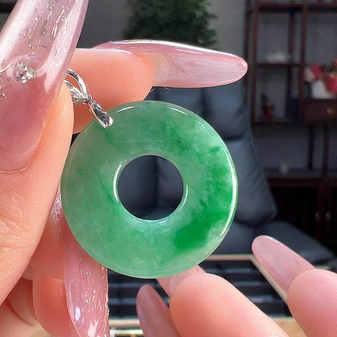 翡翠吊坠(不含链)18K金镶嵌吊坠