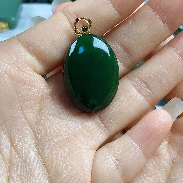 和田玉（碧玉）未镶嵌吊坠(不含链)