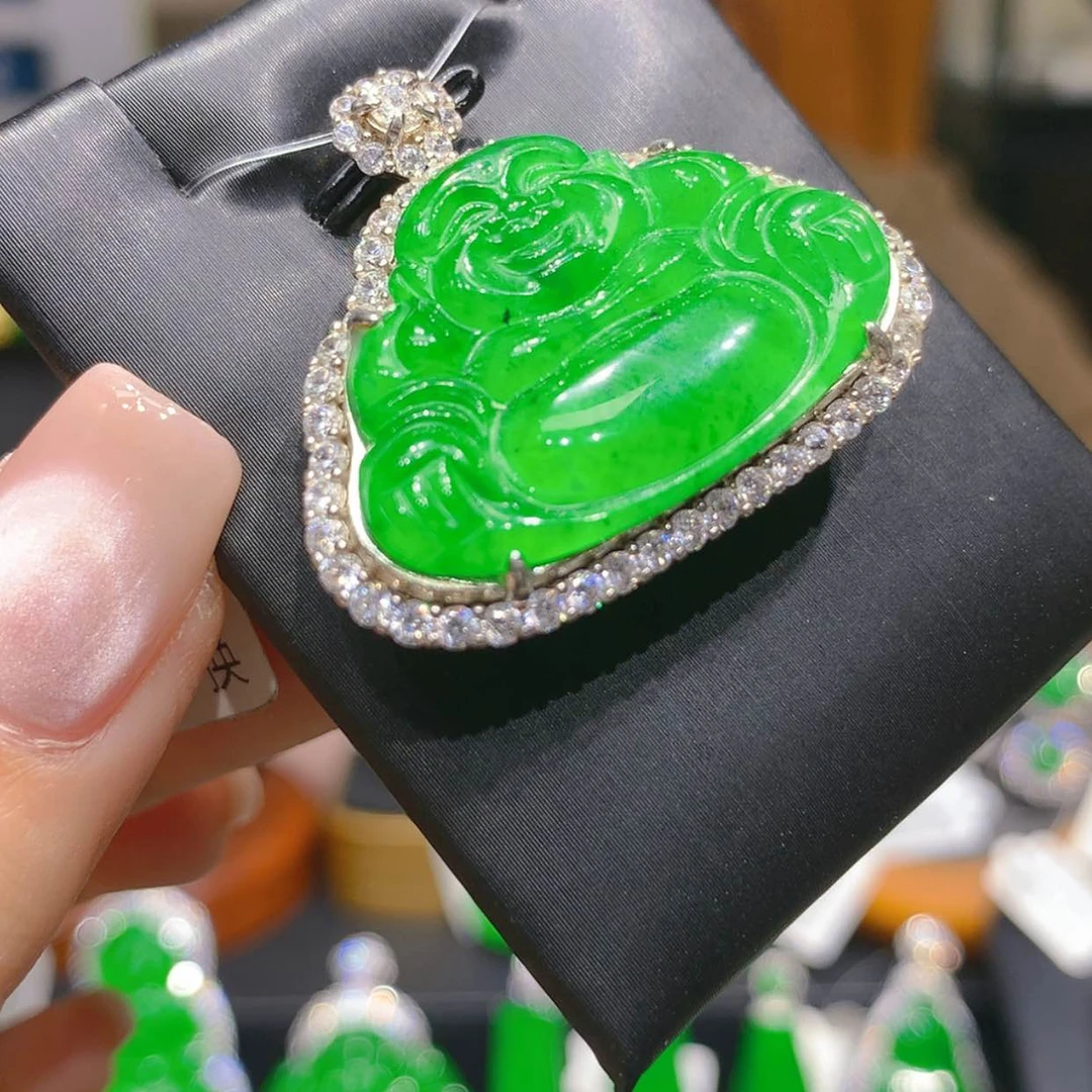 【闪购商品】颈饰银S925镶嵌翡翠5柒姐