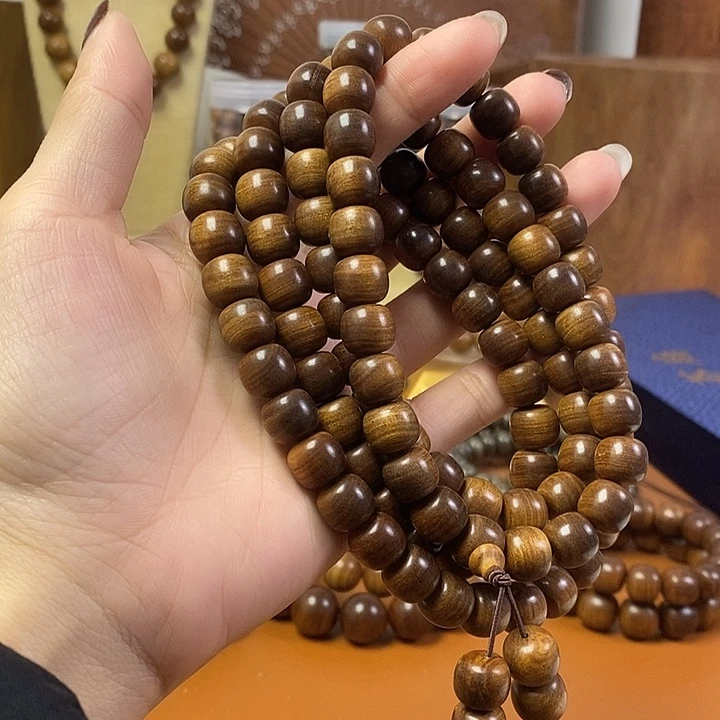 老山檀香黑肉沉水10-11桶珠108颗