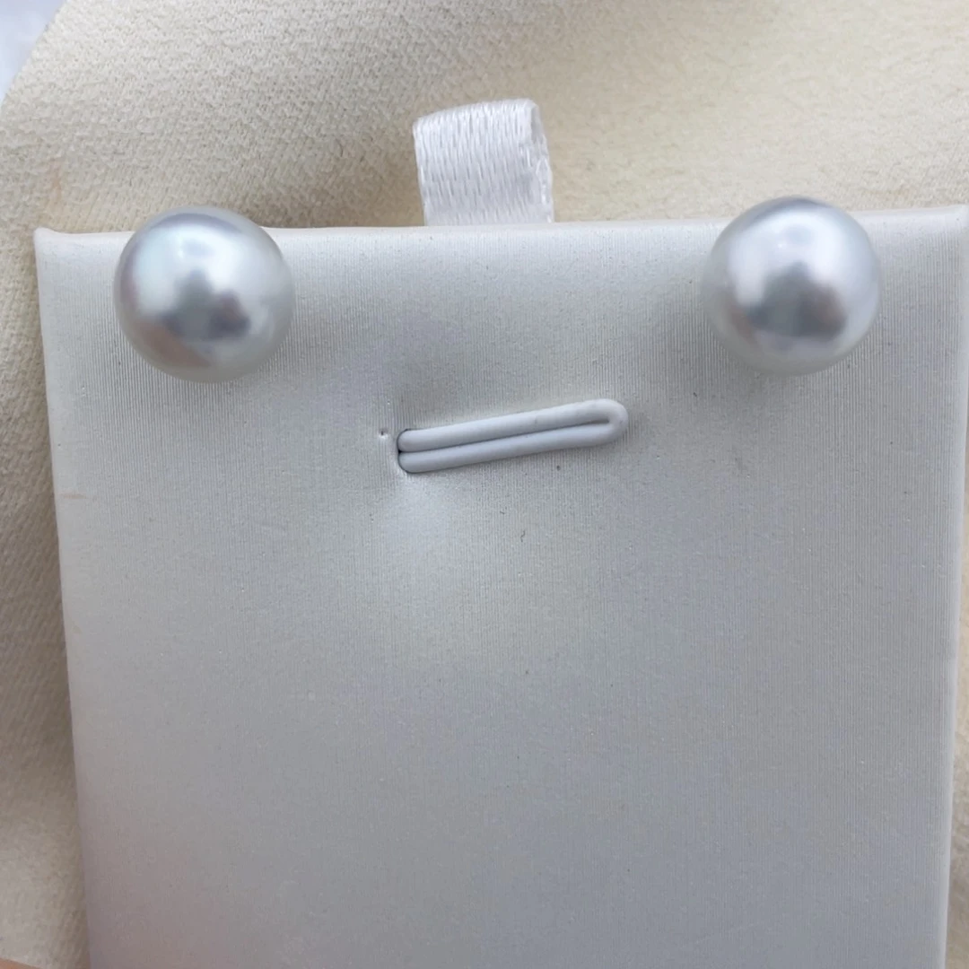 海水珍珠素钉18K金镶嵌