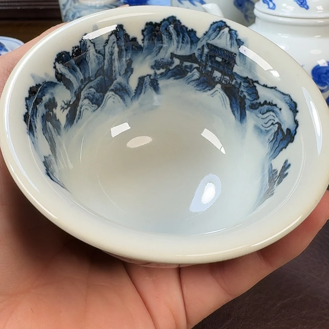 瓷片助***助当代景德镇陶瓷手绘茶具