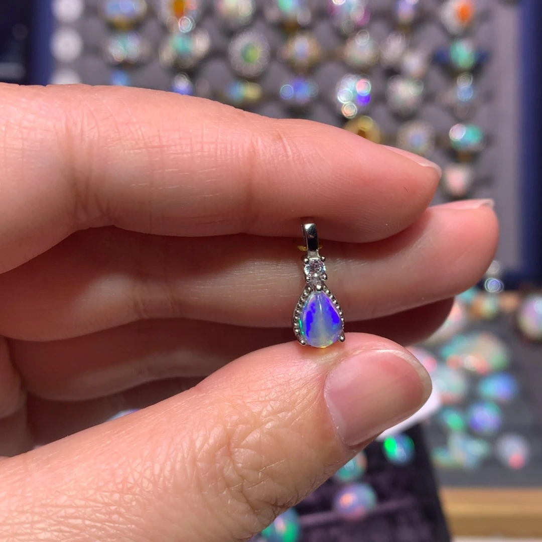 银S925镶嵌欧泊吊坠款式