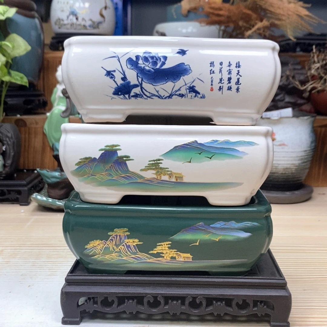 紫砂花盆陶瓷艺术花盆陶瓷